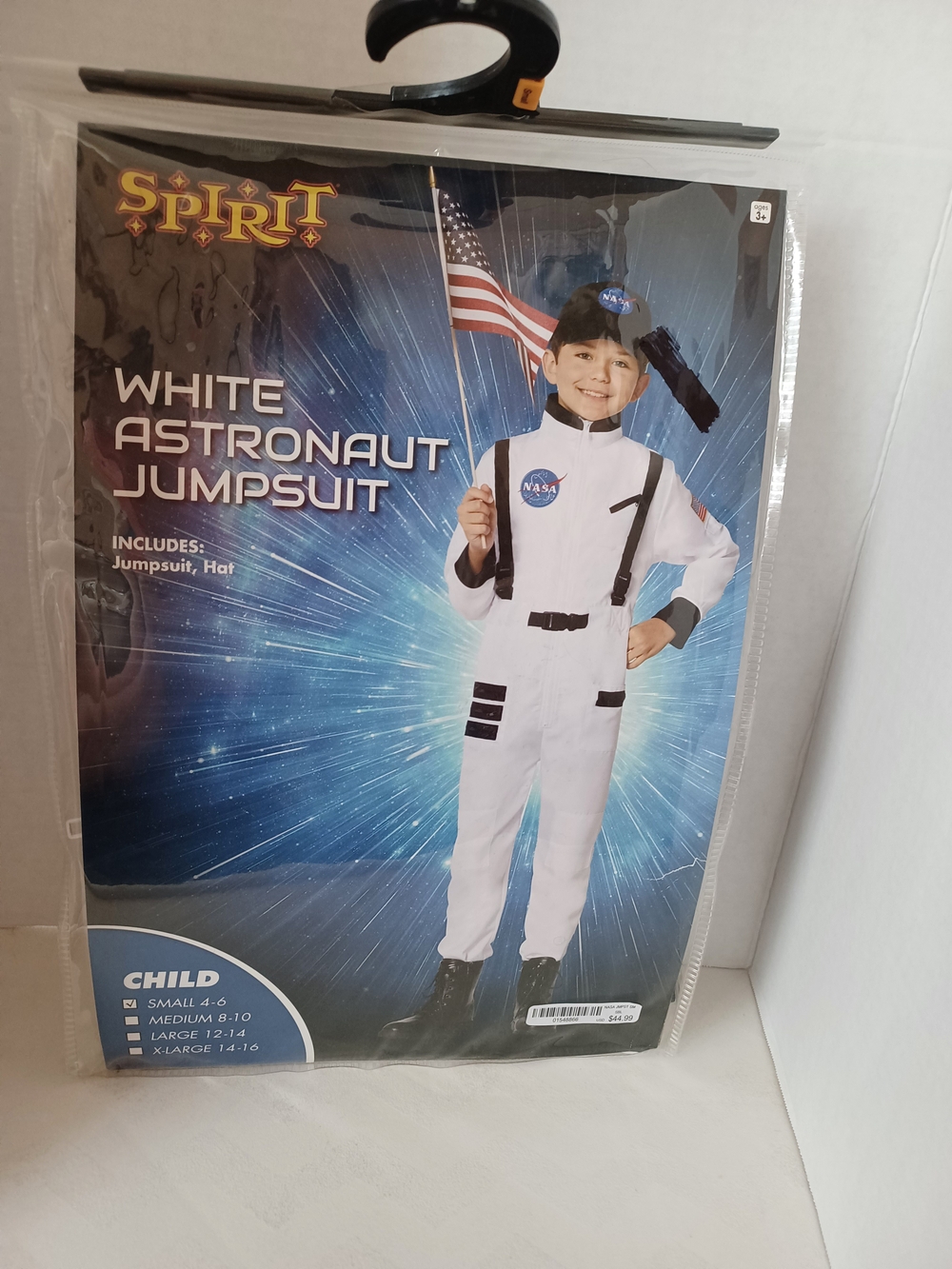 Spirit White and Black Kids Astronaut Jumpsuit Costume with Hat